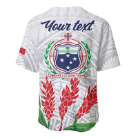 Personalised Samoa 685 Baseball Jersey Teuila Flower With White Samoan Tattoo LT9 - Polynesian Pride