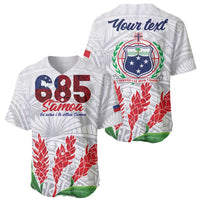 Personalised Samoa 685 Baseball Jersey Teuila Flower With White Samoan Tattoo LT9 - Polynesian Pride