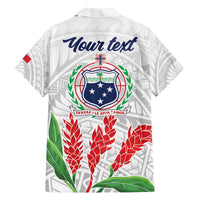 Personalised Samoa 685 Family Matching Puletasi and Hawaiian Shirt Teuila Flower With White Samoan Tattoo