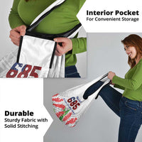 Personalised Samoa 685 Grocery Bag Teuila Flower With White Samoan Tattoo