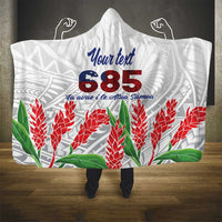 Personalised Samoa 685 Hooded Blanket Teuila Flower With White Samoan Tattoo LT9 - Polynesian Pride