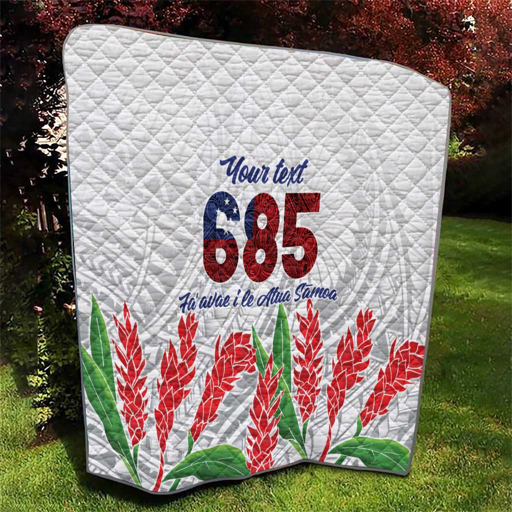 Personalised Samoa 685 Quilt Teuila Flower With White Samoan Tattoo LT9 - Polynesian Pride