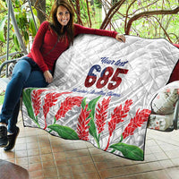 Personalised Samoa 685 Quilt Teuila Flower With White Samoan Tattoo LT9 - Polynesian Pride