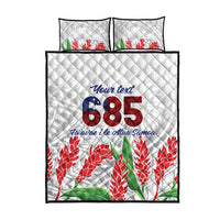 Personalised Samoa 685 Quilt Bed Set Teuila Flower With White Samoan Tattoo LT9 - Polynesian Pride