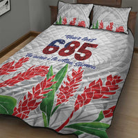 Personalised Samoa 685 Quilt Bed Set Teuila Flower With White Samoan Tattoo LT9 - Polynesian Pride