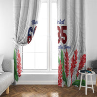Personalised Samoa 685 Window Curtain Teuila Flower With White Samoan Tattoo