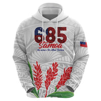 Personalised Samoa 685 Zip Hoodie Teuila Flower With White Samoan Tattoo LT9 - Polynesian Pride