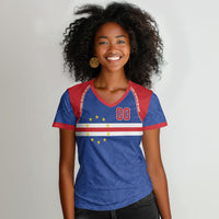 Cape Verde Atlantic Stars Custom Women V-Neck T-Shirt Football 2026 Supporter