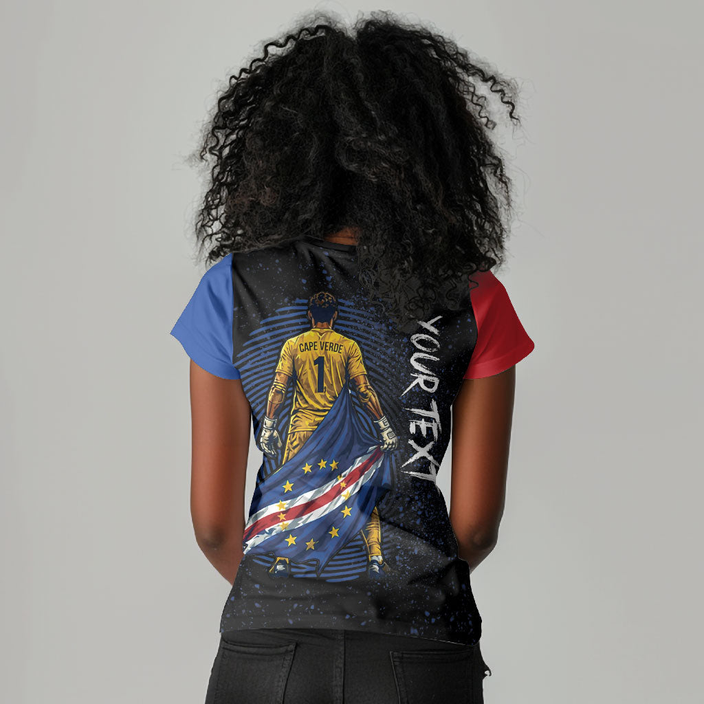 Cape Verde Goalkeeper Personalized Women V-Neck T-Shirt 40 Years Old 27 Shots Zero Goals Vintage