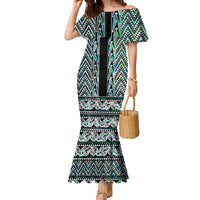 New Zealand Maori Niho Taniwha Family Matching Mermaid Dress and Hawaiian Shirt Papua Shell - Mangopare Puhoro Pattern