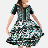 New Zealand Maori Niho Taniwha Family Matching Puletasi and Hawaiian Shirt Papua Shell - Mangopare Puhoro Pattern