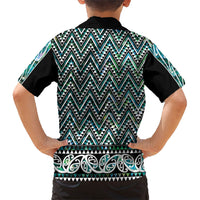 New Zealand Maori Niho Taniwha Kid Hawaiian Shirt Papua Shell - Mangopare Puhoro Pattern