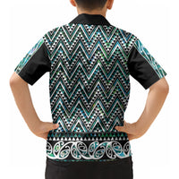 New Zealand Maori Niho Taniwha Kid Hawaiian Shirt Papua Shell - Mangopare Puhoro Pattern LT9 - Polynesian Pride