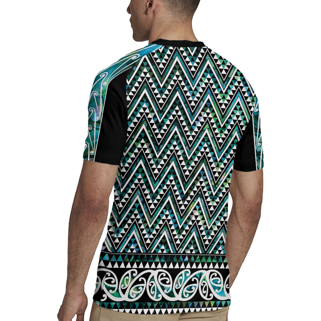 New Zealand Maori Niho Taniwha Rugby Jersey Papua Shell - Mangopare Puhoro Pattern