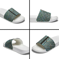 New Zealand Maori Niho Taniwha Slide Sandals Papua Shell - Mangopare Puhoro Pattern