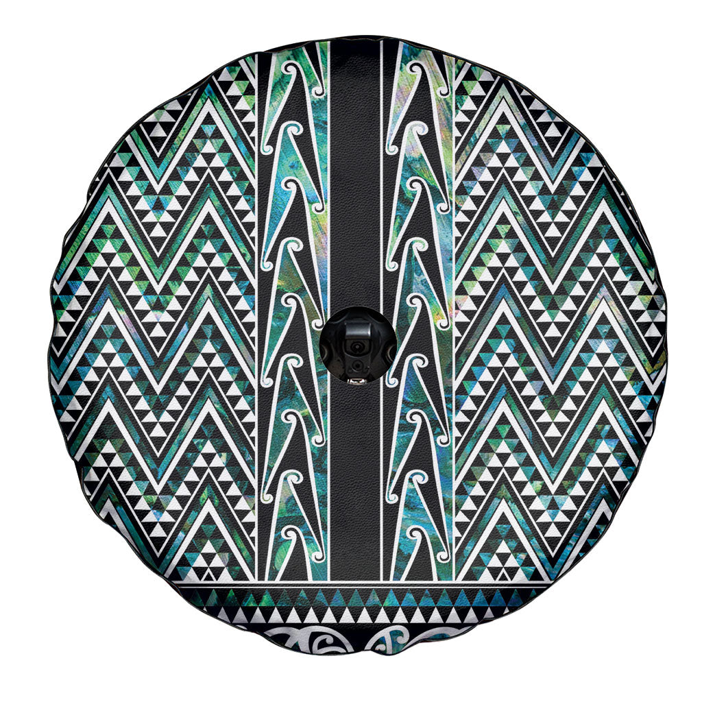 New Zealand Maori Niho Taniwha Spare Tire Cover Papua Shell - Mangopare Puhoro Pattern