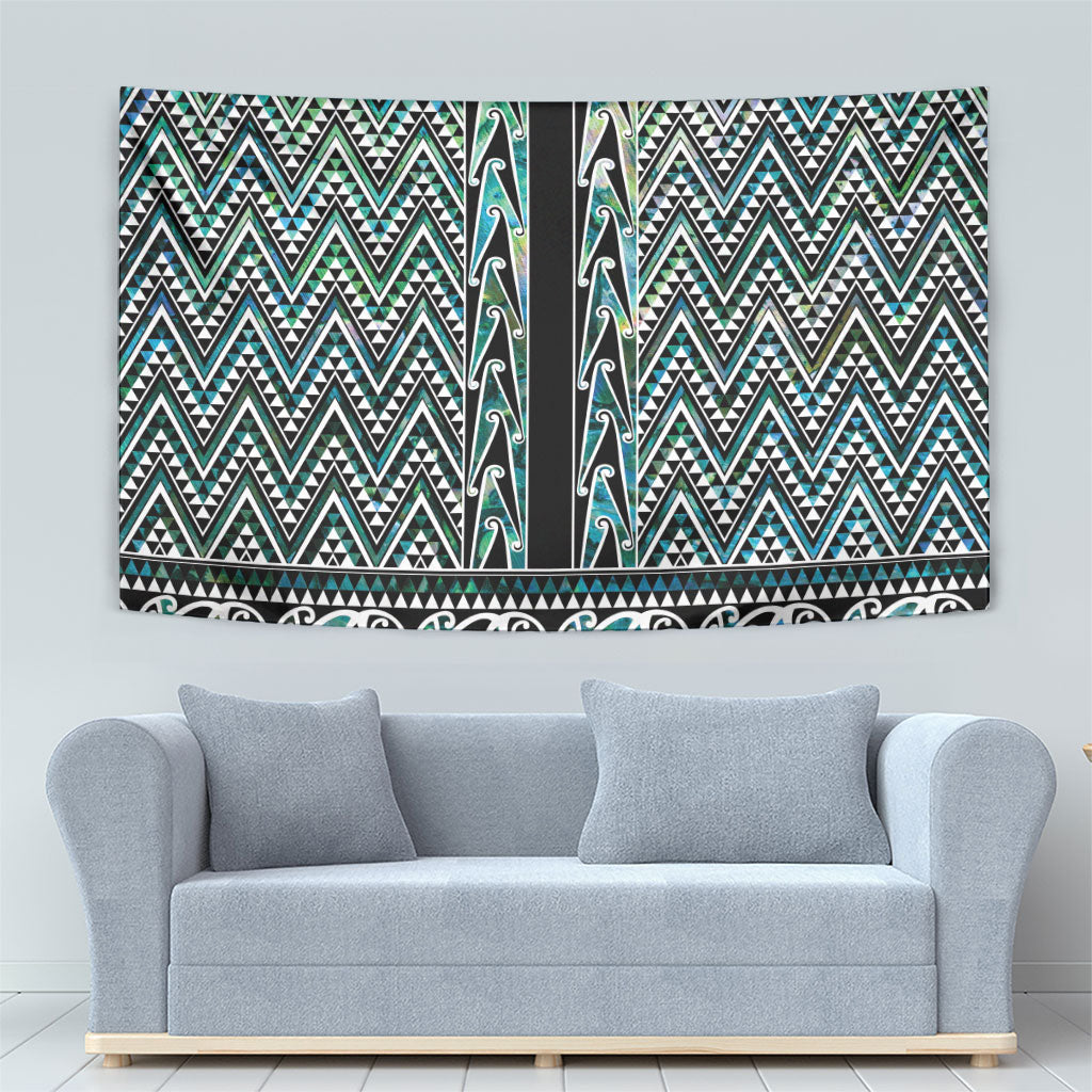 New Zealand Maori Niho Taniwha Tapestry Papua Shell - Mangopare Puhoro Pattern