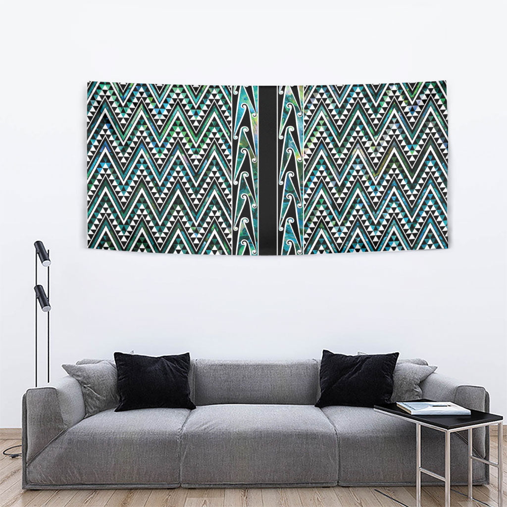 New Zealand Maori Niho Taniwha Tapestry Papua Shell - Mangopare Puhoro Pattern