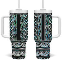 New Zealand Maori Niho Taniwha Tumbler With Handle Papua Shell - Mangopare Puhoro Pattern