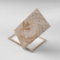 Hawaii Monk Seal and Map Canvas Wall Art Polynesian Kanaka Maoli Beige Vibe