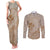 Hawaii Monk Seal and Map Couples Matching Tank Maxi Dress and Long Sleeve Button Shirt Polynesian Kanaka Maoli Beige Vibe