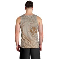 Hawaii Monk Seal and Map Men Tank Top Polynesian Kanaka Maoli Beige Vibe