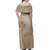 Hawaii Monk Seal and Map Off Shoulder Maxi Dress Polynesian Kanaka Maoli Beige Vibe