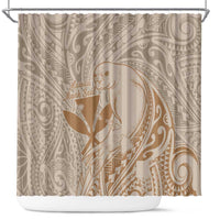 Hawaii Monk Seal and Map Shower Curtain Polynesian Kanaka Maoli Beige Vibe