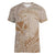 Hawaii Monk Seal and Map Women V-Neck T-Shirt Polynesian Kanaka Maoli Beige Vibe