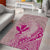 Hawaii Monk Seal and Map Area Rug Polynesian Kanaka Maoli Pink Vibe