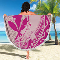 Hawaii Monk Seal and Map Beach Blanket Polynesian Kanaka Maoli Pink Vibe