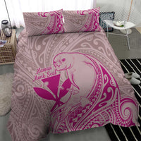 Hawaii Monk Seal and Map Bedding Set Polynesian Kanaka Maoli Pink Vibe