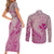 Hawaii Monk Seal and Map Couples Matching Short Sleeve Bodycon Dress and Long Sleeve Button Shirt Polynesian Kanaka Maoli Pink Vibe
