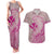 Hawaii Monk Seal and Map Couples Matching Tank Maxi Dress and Hawaiian Shirt Polynesian Kanaka Maoli Pink Vibe