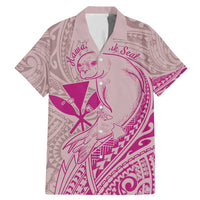 Hawaii Monk Seal and Map Family Matching Mermaid Dress and Hawaiian Shirt Polynesian Kanaka Maoli Pink Vibe LT9 Dad's Shirt - Short Sleeve Pink - Polynesian Pride