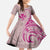 Hawaii Monk Seal and Map Kid Short Sleeve Dress Polynesian Kanaka Maoli Pink Vibe