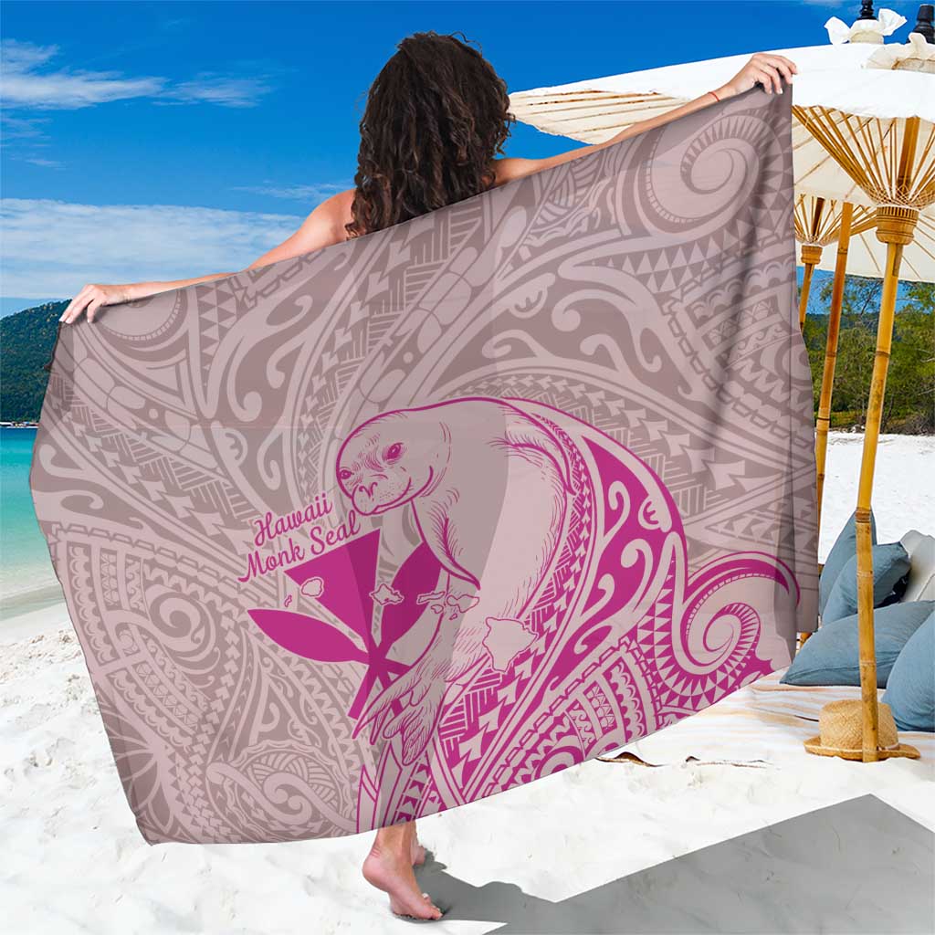 Hawaii Monk Seal and Map Sarong Polynesian Kanaka Maoli Pink Vibe LT9 One Size 44 x 66 inches Pink - Polynesian Pride