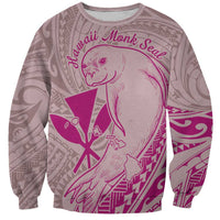 Hawaii Monk Seal and Map Sweatshirt Polynesian Kanaka Maoli Pink Vibe