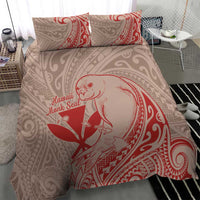 Hawaii Monk Seal and Map Bedding Set Polynesian Kanaka Maoli Red Vibe