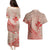 Hawaii Monk Seal and Map Couples Matching Puletasi and Hawaiian Shirt Polynesian Kanaka Maoli Red Vibe