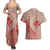 Hawaii Monk Seal and Map Couples Matching Summer Maxi Dress and Hawaiian Shirt Polynesian Kanaka Maoli Red Vibe