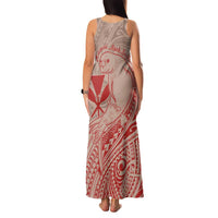 Hawaii Monk Seal and Map Family Matching Tank Maxi Dress and Hawaiian Shirt Polynesian Kanaka Maoli Red Vibe