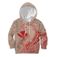 Hawaii Monk Seal and Map Kid Hoodie Polynesian Kanaka Maoli Red Vibe