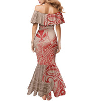 Hawaii Monk Seal and Map Mermaid Dress Polynesian Kanaka Maoli Red Vibe