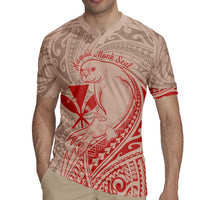 Hawaii Monk Seal and Map Rugby Jersey Polynesian Kanaka Maoli Red Vibe
