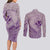 Hawaii Monk Seal and Map Couples Matching Long Sleeve Bodycon Dress and Long Sleeve Button Shirt Polynesian Kanaka Maoli Violet Vibe
