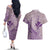Hawaii Monk Seal and Map Couples Matching Off The Shoulder Long Sleeve Dress and Hawaiian Shirt Polynesian Kanaka Maoli Violet Vibe