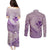 Hawaii Monk Seal and Map Couples Matching Puletasi and Long Sleeve Button Shirt Polynesian Kanaka Maoli Violet Vibe