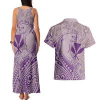 Hawaii Monk Seal and Map Couples Matching Tank Maxi Dress and Hawaiian Shirt Polynesian Kanaka Maoli Violet Vibe