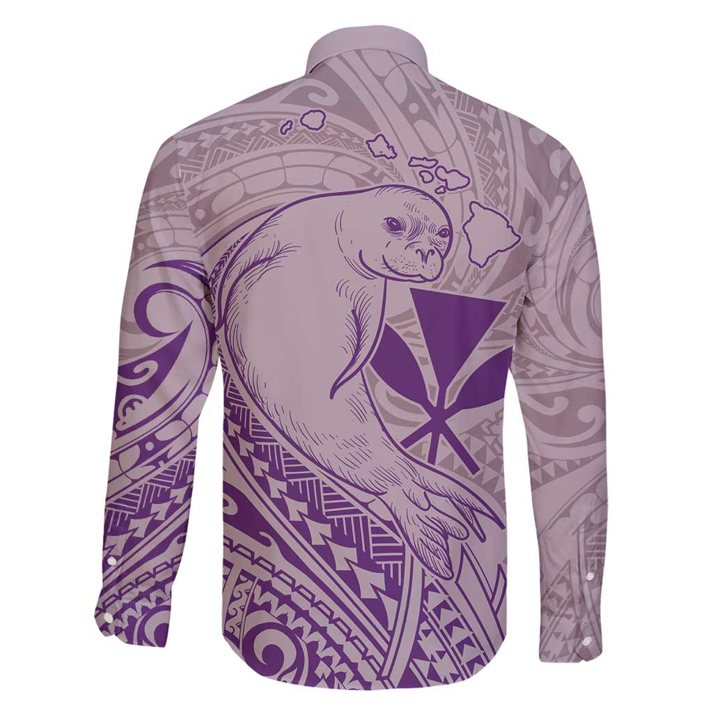 Hawaii Monk Seal and Map Family Matching Mermaid Dress and Hawaiian Shirt Polynesian Kanaka Maoli Violet Vibe LT9 - Polynesian Pride